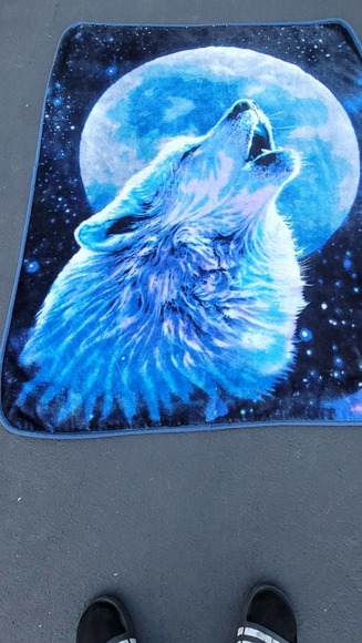 Vtg Howling Wolf Blanket - Picture 2 of 3